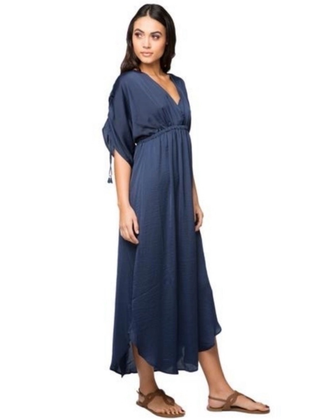 Subtle Luxury Deep V Dress In Navy